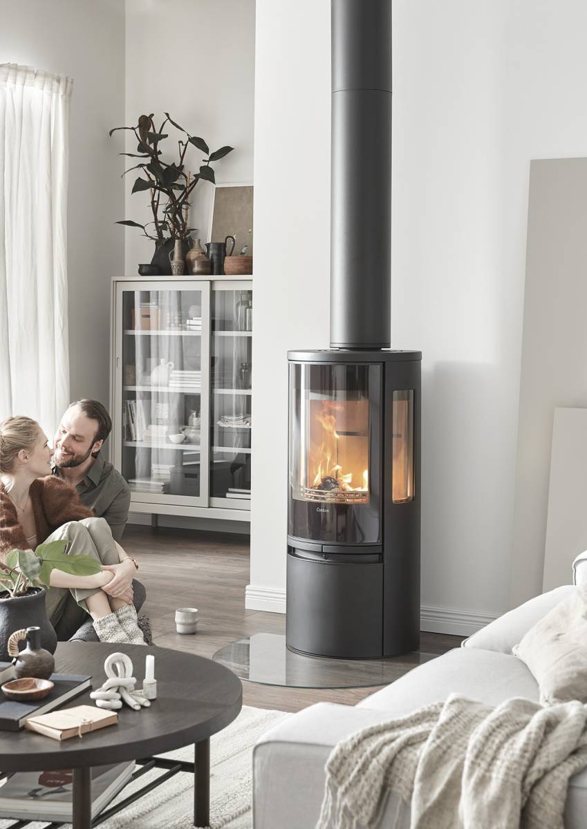 Poêle à bois à régulation automatique CONTURA, 556G connecté et de forme ronde