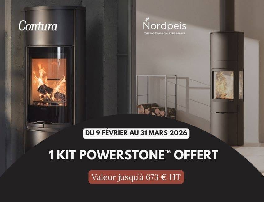 1 kit PowerStone™ offert sur les appareils compatibles Contura et Nordpeis