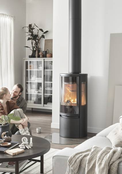 Poêle à bois à régulation automatique CONTURA, 556G connecté et de forme ronde