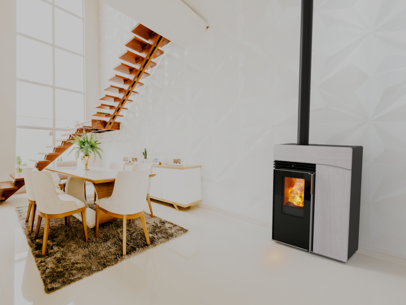 Poêle à granulés extra-plat : Hoben H6 Horizon classic et signature