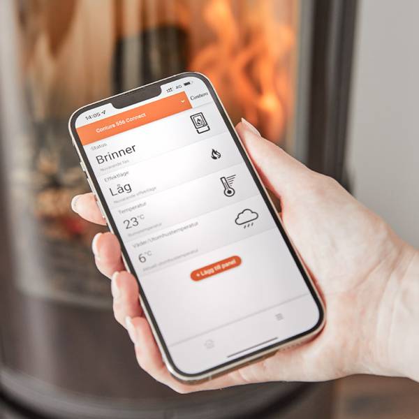 Poêle à bois à régulation automatique CONTURA, 556G connecté et de forme ronde